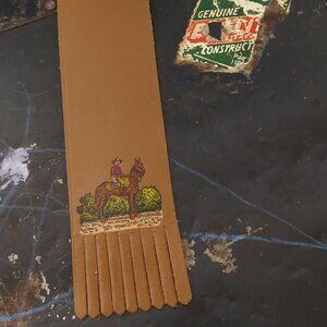 Leather Mountie RCMP book mark made in West Germany